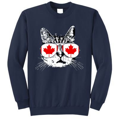 Canada Flag Canadian Cat Sunglasses Funny Women Sweatshirt