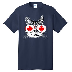 Canada Flag Canadian Cat Sunglasses Funny Women Tall T-Shirt