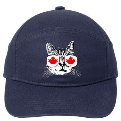 Canada Flag Canadian Cat Sunglasses Funny Women 7-Panel Snapback Hat