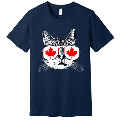 Canada Flag Canadian Cat Sunglasses Funny Women Premium T-Shirt