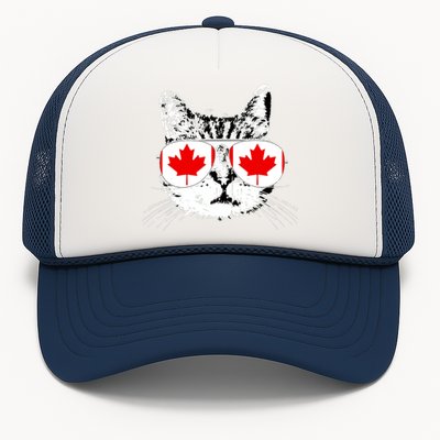 Canada Flag Canadian Cat Sunglasses Funny Women Trucker Hat