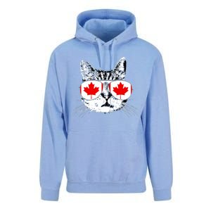 Canada Flag Canadian Cat Sunglasses Funny Women Unisex Surf Hoodie