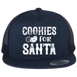 Christmas Funny Cookies For Santa Gift Flat Bill Trucker Hat