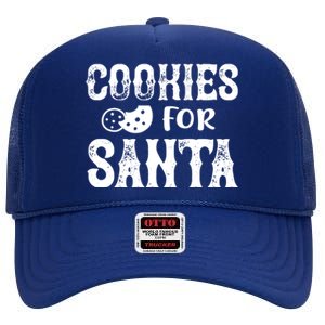 Christmas Funny Cookies For Santa Gift High Crown Mesh Back Trucker Hat