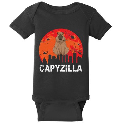 Capyzilla Funny Capybara Rodent Baby Bodysuit