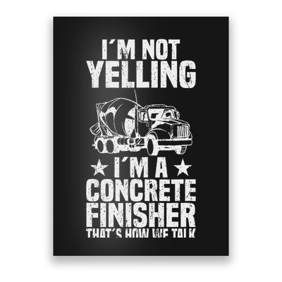 Concrete Finisher Construction Worker Laborer Cement Poster