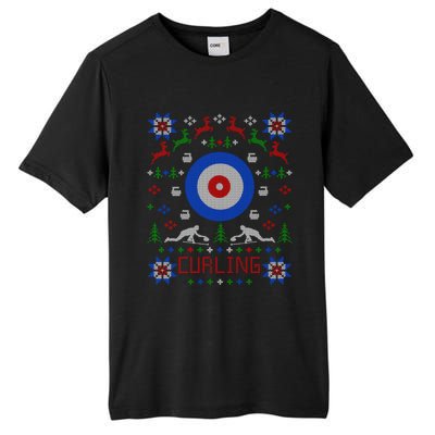 Curling Fan Christmas Ugly Christmas Sweater Curler Gift Tall Fusion ChromaSoft Performance T-Shirt