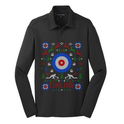 Curling Fan Christmas Ugly Christmas Sweater Curler Gift Silk Touch Performance Long Sleeve Polo