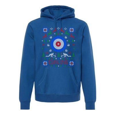 Curling Fan Christmas Ugly Christmas Sweater Curler Gift Premium Hoodie