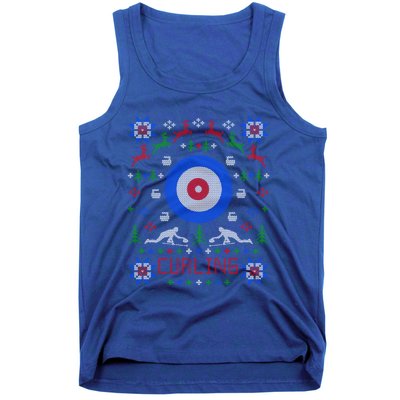 Curling Fan Christmas Ugly Christmas Sweater Curler Gift Tank Top