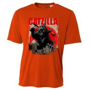 Catzilla Funny Cat Lover Kitten Kitty Cooling Performance Crew T-Shirt