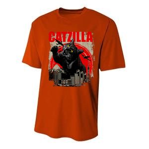 Catzilla Funny Cat Lover Kitten Kitty Performance Sprint T-Shirt