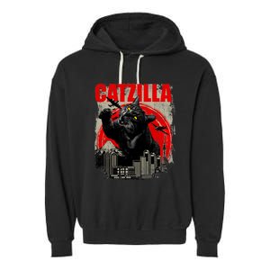 Catzilla Funny Cat Lover Kitten Kitty Garment-Dyed Fleece Hoodie