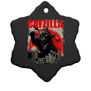 Catzilla Funny Cat Lover Kitten Kitty Ceramic Star Ornament