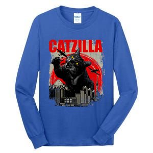 Catzilla Funny Cat Lover Kitten Kitty Tall Long Sleeve T-Shirt