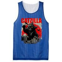 Catzilla Funny Cat Lover Kitten Kitty Mesh Reversible Basketball Jersey Tank