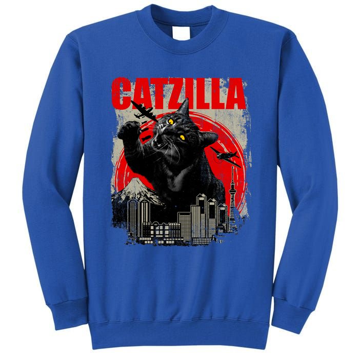 Catzilla Funny Cat Lover Kitten Kitty Tall Sweatshirt