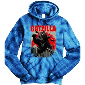 Catzilla Funny Cat Lover Kitten Kitty Tie Dye Hoodie