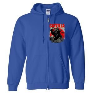 Catzilla Funny Cat Lover Kitten Kitty Full Zip Hoodie