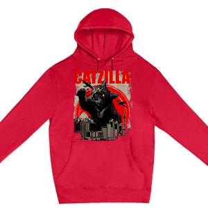 Catzilla Funny Cat Lover Kitten Kitty Premium Pullover Hoodie