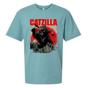 Catzilla Funny Cat Lover Kitten Kitty Sueded Cloud Jersey T-Shirt