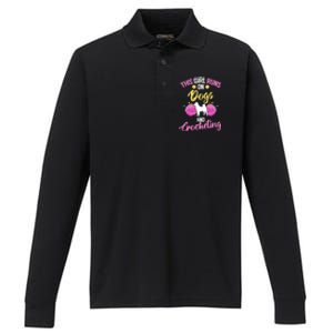 Crocheter Funny Crochet Runs On Dogs And Crocheting Gift Performance Long Sleeve Polo