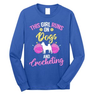 Crocheter Funny Crochet Runs On Dogs And Crocheting Gift Long Sleeve Shirt