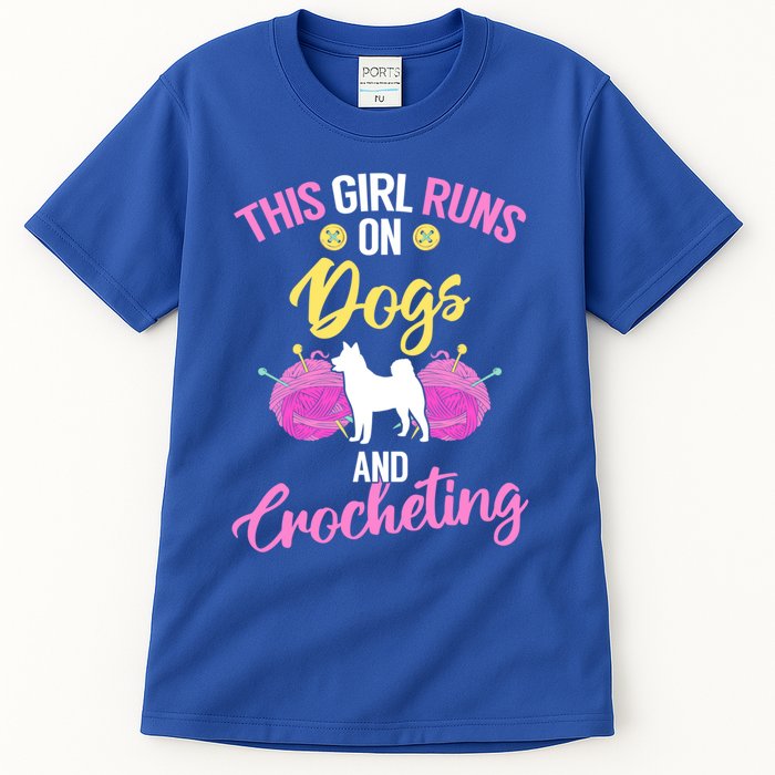 Crocheter Funny Crochet Runs On Dogs And Crocheting Gift Tall T-Shirt