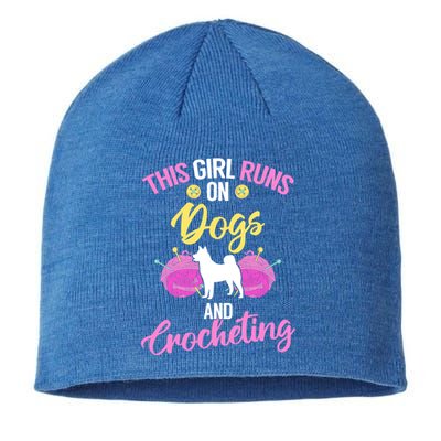 Crocheter Funny Crochet Runs On Dogs And Crocheting Gift Sustainable Beanie