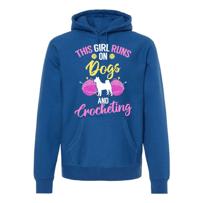 Crocheter Funny Crochet Runs On Dogs And Crocheting Gift Premium Hoodie