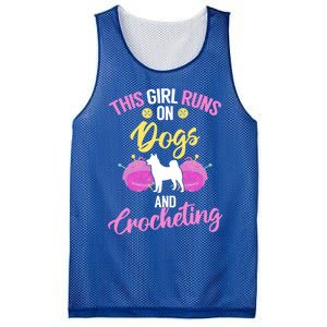 Crocheter Funny Crochet Runs On Dogs And Crocheting Gift Mesh Reversible Basketball Jersey Tank