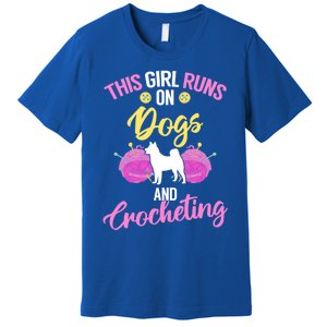 Crocheter Funny Crochet Runs On Dogs And Crocheting Gift Premium T-Shirt