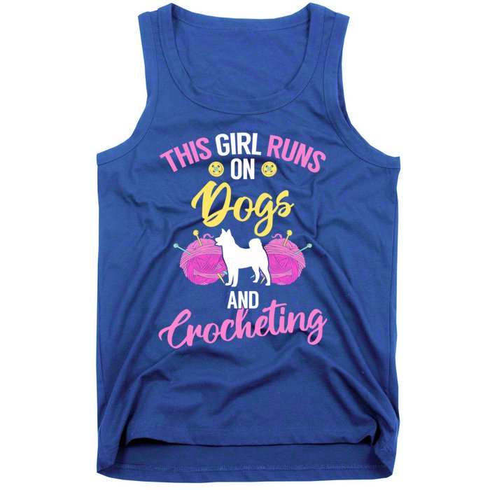 Crocheter Funny Crochet Runs On Dogs And Crocheting Gift Tank Top