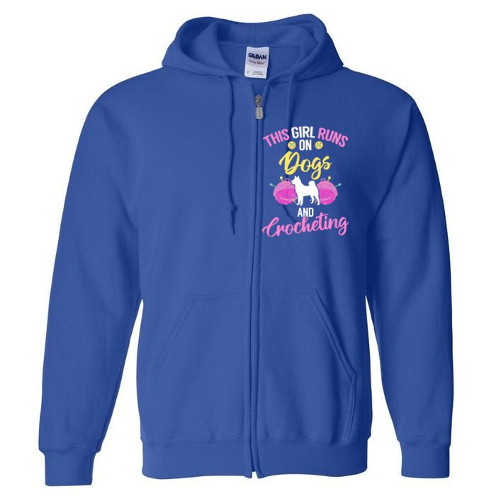 Crocheter Funny Crochet Runs On Dogs And Crocheting Gift Full Zip Hoodie