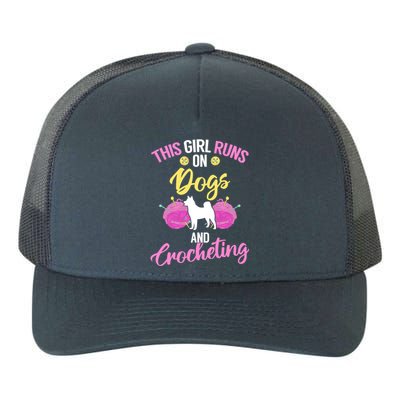 Crocheter Funny Crochet Runs On Dogs And Crocheting Gift Yupoong Adult 5-Panel Trucker Hat