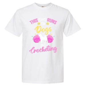 Crocheter Funny Crochet Runs On Dogs And Crocheting Gift Garment-Dyed Heavyweight T-Shirt