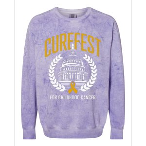 Curefest For Childhood Cancer 2024 In September We Wear Gold Colorblast Crewneck Sweatshirt