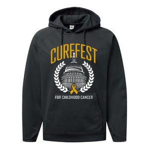 Curefest For Childhood Cancer 2024 In September We Wear Gold Performance Fleece Hoodie