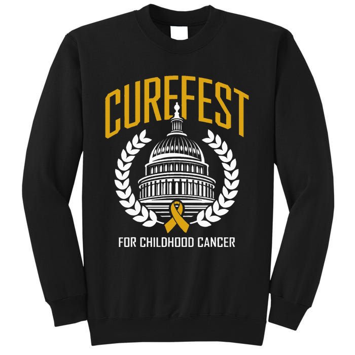 Curefest For Childhood Cancer 2024 In September We Wear Gold Tall Sweatshirt