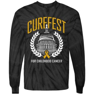 Curefest For Childhood Cancer 2024 In September We Wear Gold Tie-Dye Long Sleeve Shirt