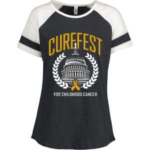 Curefest For Childhood Cancer 2024 In September We Wear Gold Enza Ladies Jersey Colorblock Tee