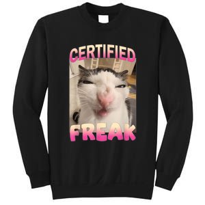 Certified Freak Cat Meme Offensive Memes Funny Cat Love Sweatshirt