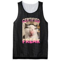 Certified Freak Cat Meme Offensive Memes Funny Cat Love Mesh Reversible Basketball Jersey Tank