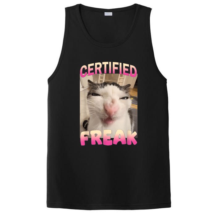 Certified Freak Cat Meme Offensive Memes Funny Cat Love PosiCharge Competitor Tank