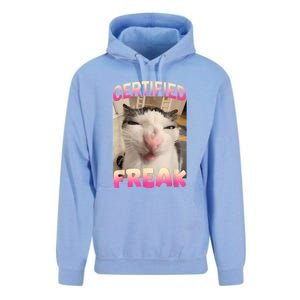 Certified Freak Cat Meme Offensive Memes Funny Cat Love Unisex Surf Hoodie