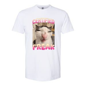 Certified Freak Cat Meme Offensive Memes Funny Cat Love Softstyle CVC T-Shirt