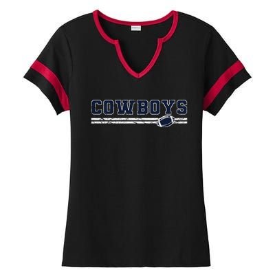 Cowboys Fan Ladies Halftime Notch Neck Tee