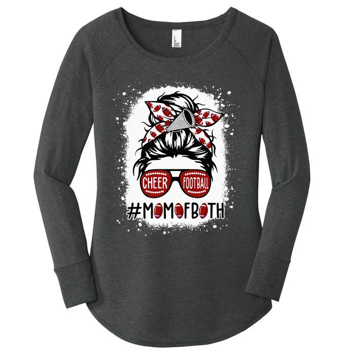 Cheer Football Cheerleading Mom Of Both Messy Hair Bun Women's Perfect Tri Tunic Long Sleeve Shirt