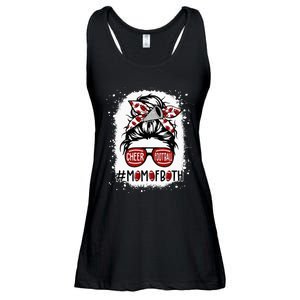 Cheer Football Cheerleading Mom Of Both Messy Hair Bun Ladies Essential Flowy Tank