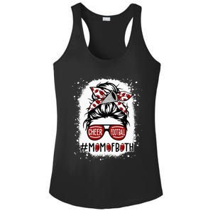 Cheer Football Cheerleading Mom Of Both Messy Hair Bun Ladies PosiCharge Competitor Racerback Tank